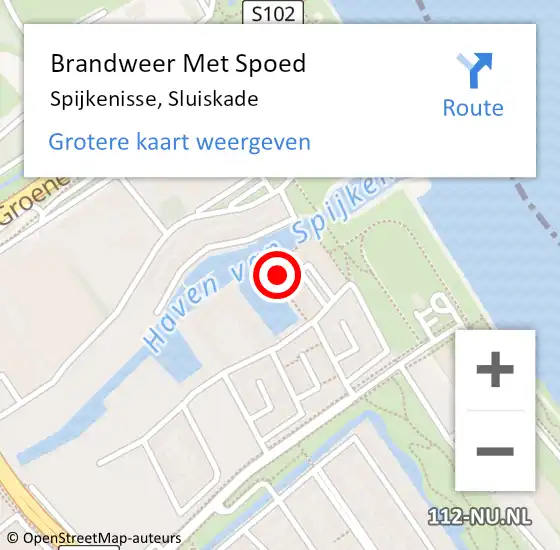 Locatie op kaart van de 112 melding: Brandweer Met Spoed Naar Spijkenisse, Sluiskade op 4 januari 2023 12:07