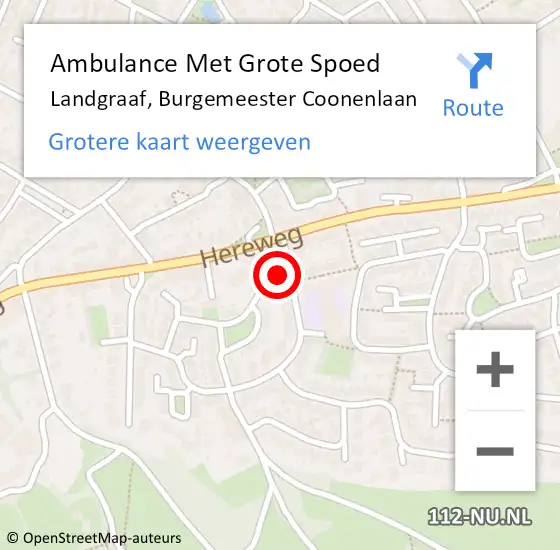 Locatie op kaart van de 112 melding: Ambulance Met Grote Spoed Naar Landgraaf, Burgemeester Coonenlaan op 11 augustus 2014 04:24