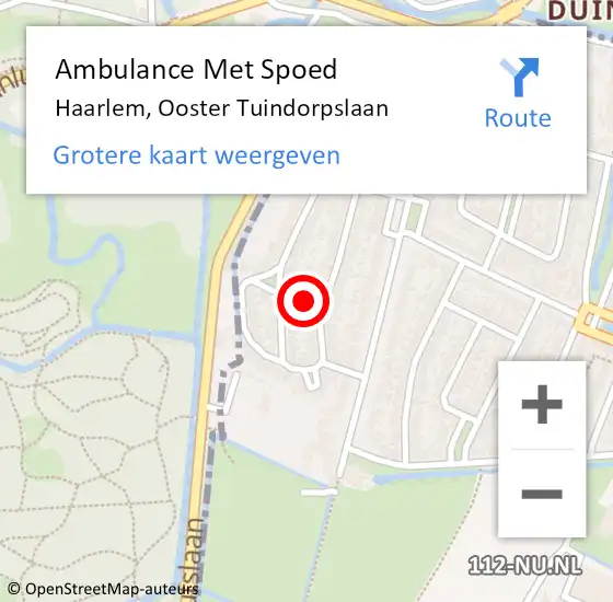 Locatie op kaart van de 112 melding: Ambulance Met Spoed Naar Haarlem, Ooster Tuindorpslaan op 4 januari 2023 13:39
