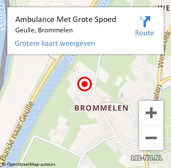 Locatie op kaart van de 112 melding: Ambulance Met Grote Spoed Naar Geulle, Brommelen op 11 augustus 2014 05:05