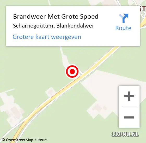 Locatie op kaart van de 112 melding: Brandweer Met Grote Spoed Naar Scharnegoutum, Blankendalwei op 4 januari 2023 14:25