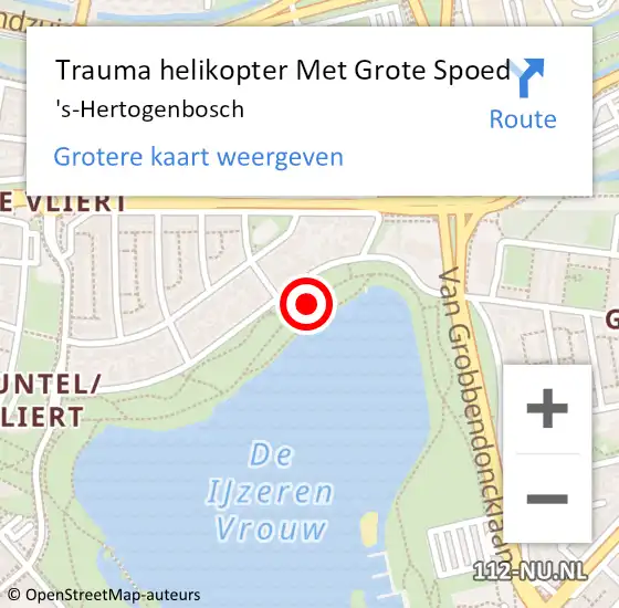 Locatie op kaart van de 112 melding: Trauma helikopter Met Grote Spoed Naar 's-Hertogenbosch op 4 januari 2023 14:38