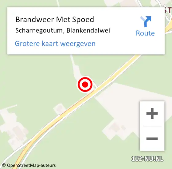 Locatie op kaart van de 112 melding: Brandweer Met Spoed Naar Scharnegoutum, Blankendalwei op 4 januari 2023 15:00