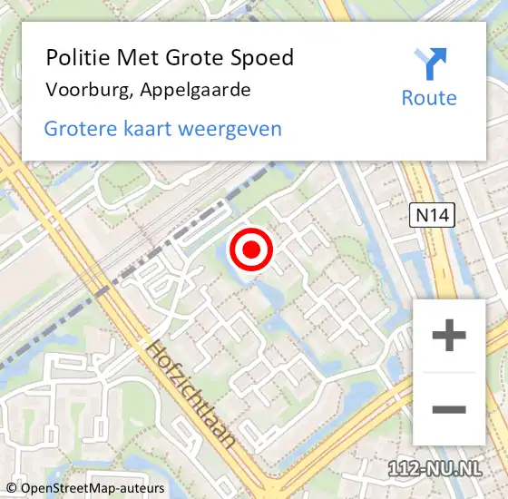 Locatie op kaart van de 112 melding: Politie Met Grote Spoed Naar Voorburg, Appelgaarde op 4 januari 2023 17:29