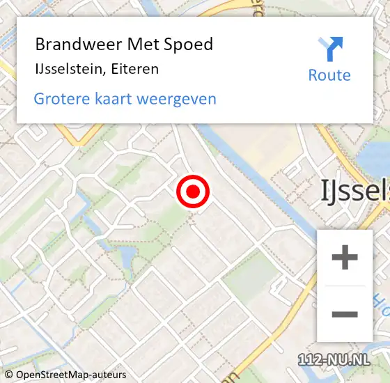 Locatie op kaart van de 112 melding: Brandweer Met Spoed Naar IJsselstein, Eiteren op 4 januari 2023 18:19