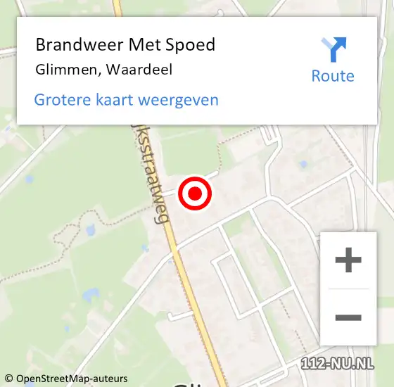 Locatie op kaart van de 112 melding: Brandweer Met Spoed Naar Glimmen, Waardeel op 4 januari 2023 19:05