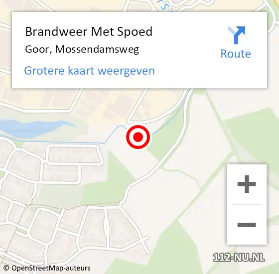 Locatie op kaart van de 112 melding: Brandweer Met Spoed Naar Goor, Mossendamsweg op 4 januari 2023 19:45