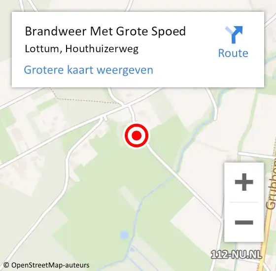 Locatie op kaart van de 112 melding: Brandweer Met Grote Spoed Naar Lottum, Houthuizerweg op 4 januari 2023 19:57