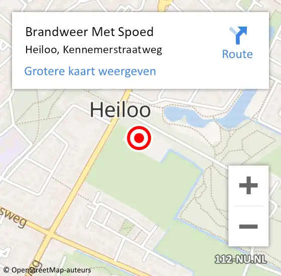 Locatie op kaart van de 112 melding: Brandweer Met Spoed Naar Heiloo, Kennemerstraatweg op 11 augustus 2014 07:33