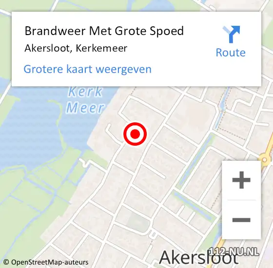 Locatie op kaart van de 112 melding: Brandweer Met Grote Spoed Naar Akersloot, Kerkemeer op 4 januari 2023 20:29