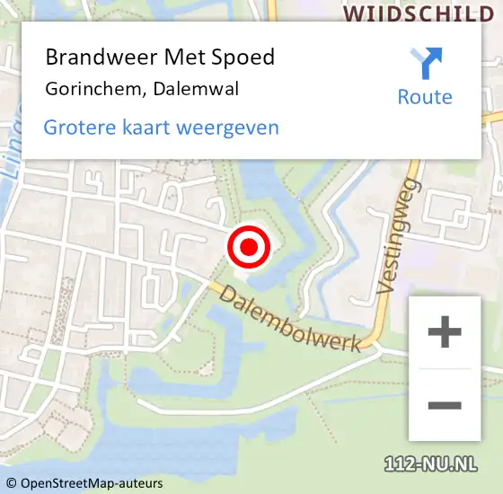 Locatie op kaart van de 112 melding: Brandweer Met Spoed Naar Gorinchem, Dalemwal op 4 januari 2023 21:44