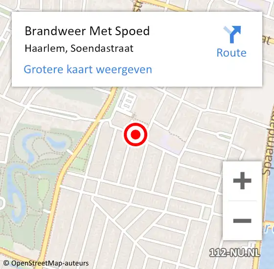 Locatie op kaart van de 112 melding: Brandweer Met Spoed Naar Haarlem, Soendastraat op 4 januari 2023 22:02