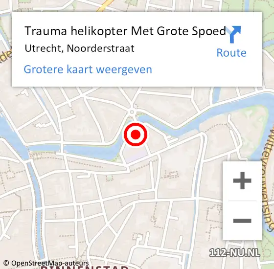 Locatie op kaart van de 112 melding: Trauma helikopter Met Grote Spoed Naar Utrecht, Noorderstraat op 4 januari 2023 23:35