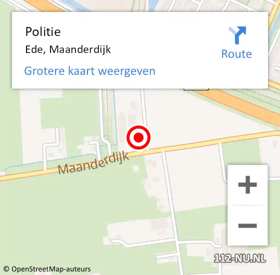 Locatie op kaart van de 112 melding: Politie Ede, Maanderdijk op 5 januari 2023 00:02