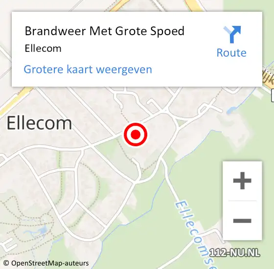 Locatie op kaart van de 112 melding: Brandweer Met Grote Spoed Naar Ellecom op 5 januari 2023 00:48