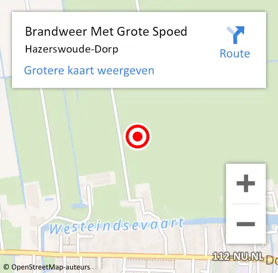 Locatie op kaart van de 112 melding: Brandweer Met Grote Spoed Naar Hazerswoude-Dorp op 5 januari 2023 01:47