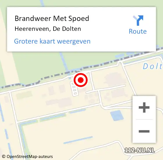 Locatie op kaart van de 112 melding: Brandweer Met Spoed Naar Heerenveen, De Dolten op 5 januari 2023 04:22