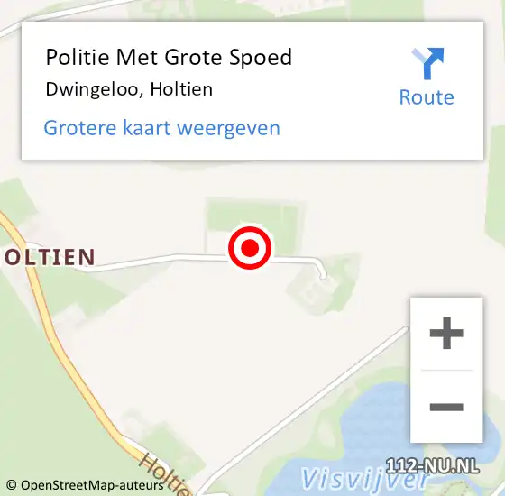 Locatie op kaart van de 112 melding: Politie Met Grote Spoed Naar Dwingeloo, Holtien op 5 januari 2023 07:00