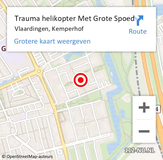 Locatie op kaart van de 112 melding: Trauma helikopter Met Grote Spoed Naar Vlaardingen, Kemperhof op 5 januari 2023 07:21