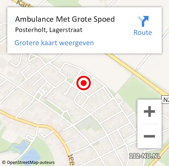 Locatie op kaart van de 112 melding: Ambulance Met Grote Spoed Naar Posterholt, Lagerstraat op 5 januari 2023 08:41