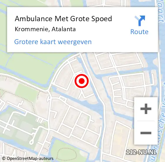 Locatie op kaart van de 112 melding: Ambulance Met Grote Spoed Naar Krommenie, Atalanta op 5 januari 2023 08:47