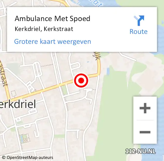 Locatie op kaart van de 112 melding: Ambulance Met Spoed Naar Kerkdriel, Kerkstraat op 5 januari 2023 09:00