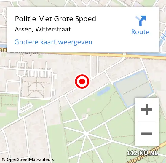 Locatie op kaart van de 112 melding: Politie Met Grote Spoed Naar Assen, Witterstraat op 5 januari 2023 09:17