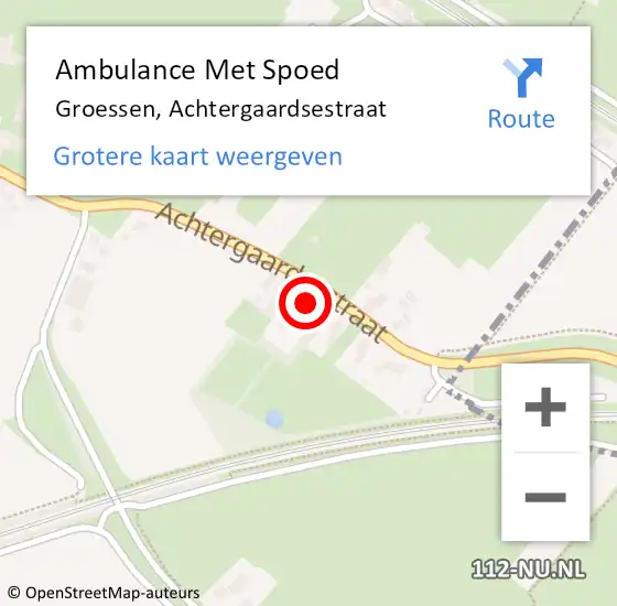 Locatie op kaart van de 112 melding: Ambulance Met Spoed Naar Groessen, Achtergaardsestraat op 5 januari 2023 10:07