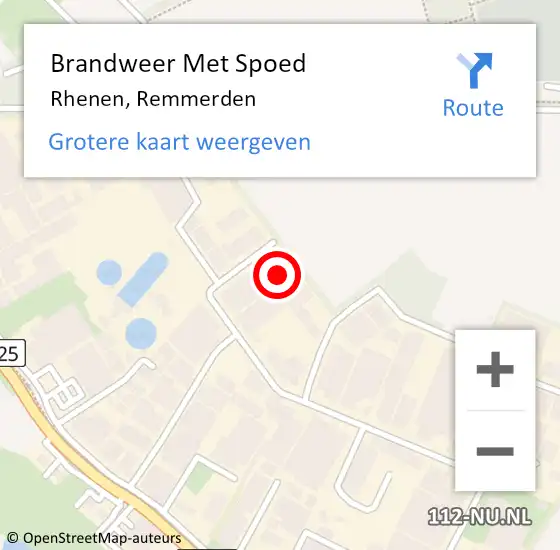 Locatie op kaart van de 112 melding: Brandweer Met Spoed Naar Rhenen, Remmerden op 5 januari 2023 11:00