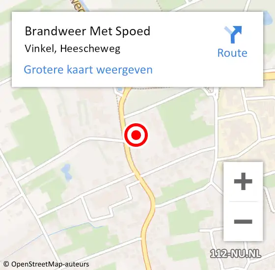 Locatie op kaart van de 112 melding: Brandweer Met Spoed Naar Vinkel, Heescheweg op 5 januari 2023 11:50