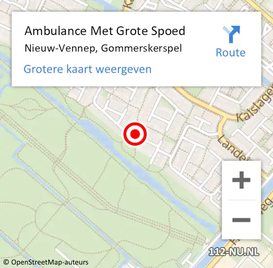 Locatie op kaart van de 112 melding: Ambulance Met Grote Spoed Naar Nieuw-Vennep, Gommerskerspel op 5 januari 2023 12:11