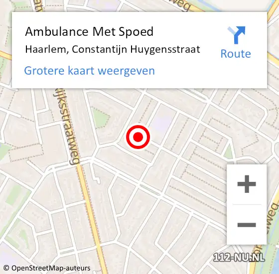 Locatie op kaart van de 112 melding: Ambulance Met Spoed Naar Haarlem, Constantijn Huygensstraat op 5 januari 2023 12:32