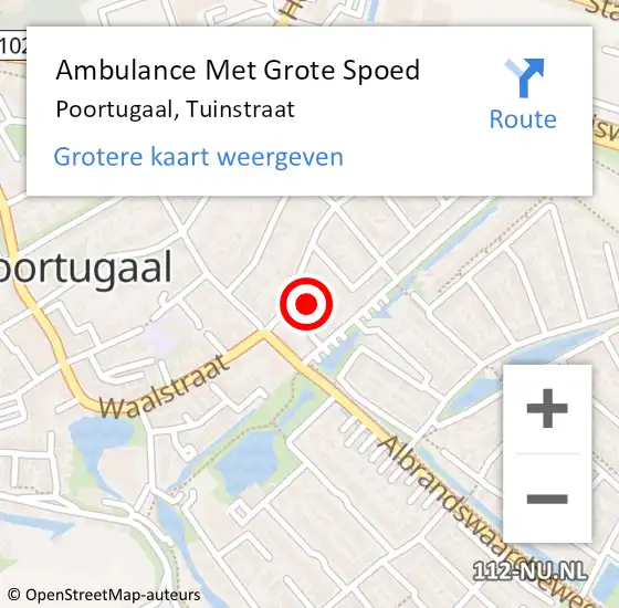 Locatie op kaart van de 112 melding: Ambulance Met Grote Spoed Naar Poortugaal, Tuinstraat op 5 januari 2023 12:37