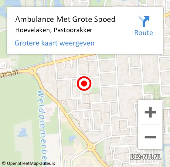 Locatie op kaart van de 112 melding: Ambulance Met Grote Spoed Naar Hoevelaken, Pastoorakker op 5 januari 2023 12:56