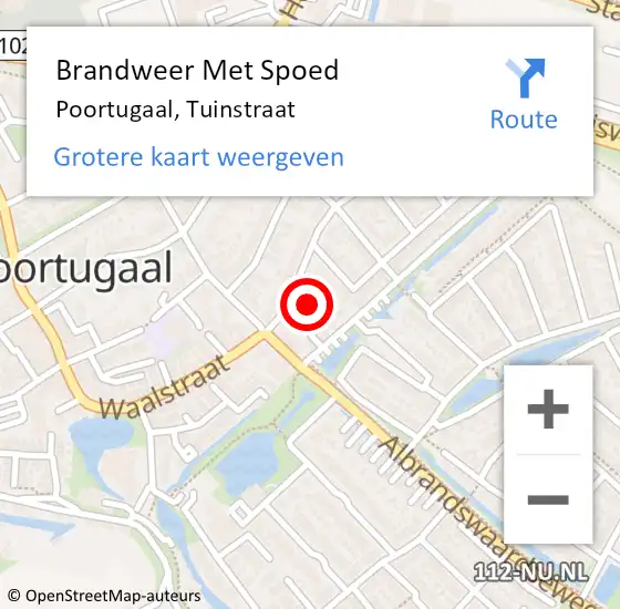 Locatie op kaart van de 112 melding: Brandweer Met Spoed Naar Poortugaal, Tuinstraat op 5 januari 2023 13:28