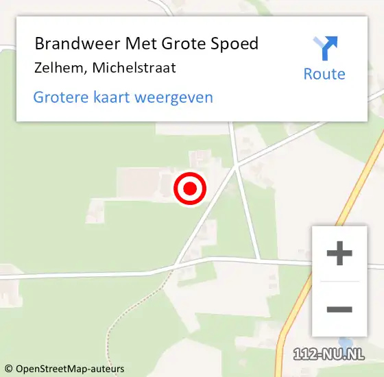 Locatie op kaart van de 112 melding: Brandweer Met Grote Spoed Naar Zelhem, Michelstraat op 5 januari 2023 14:50