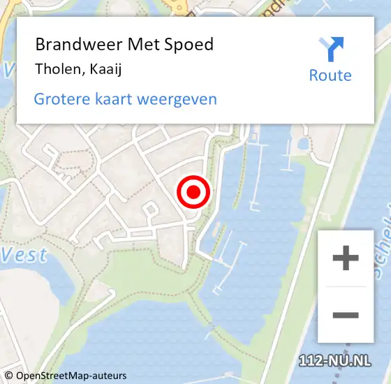 Locatie op kaart van de 112 melding: Brandweer Met Spoed Naar Tholen, Kaaij op 5 januari 2023 14:56