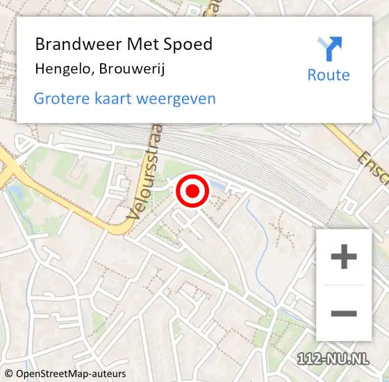 Locatie op kaart van de 112 melding: Brandweer Met Spoed Naar Hengelo, Brouwerij op 5 januari 2023 15:46