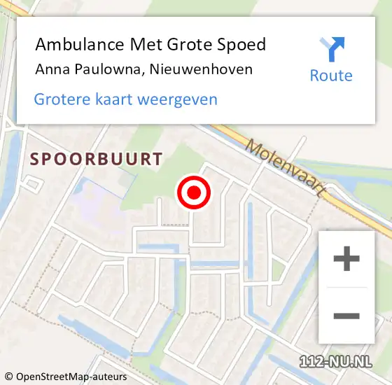 Locatie op kaart van de 112 melding: Ambulance Met Grote Spoed Naar Anna Paulowna, Nieuwenhoven op 5 januari 2023 16:36