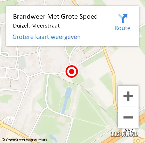 Locatie op kaart van de 112 melding: Brandweer Met Grote Spoed Naar Duizel, Meerstraat op 5 januari 2023 16:45