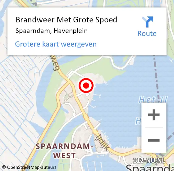 Locatie op kaart van de 112 melding: Brandweer Met Grote Spoed Naar Spaarndam, Havenplein op 5 januari 2023 17:14