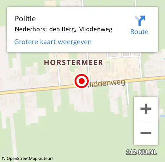 Locatie op kaart van de 112 melding: Politie Nederhorst den Berg, Middenweg op 5 januari 2023 17:24