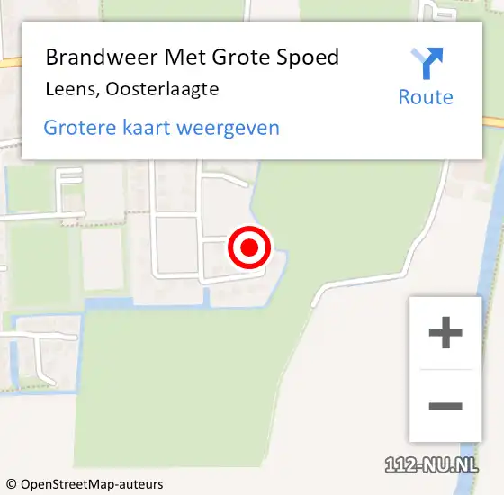 Locatie op kaart van de 112 melding: Brandweer Met Grote Spoed Naar Leens, Oosterlaagte op 5 januari 2023 17:27