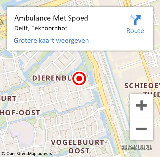 Locatie op kaart van de 112 melding: Ambulance Met Spoed Naar Delft, Eekhoornhof op 5 januari 2023 17:29