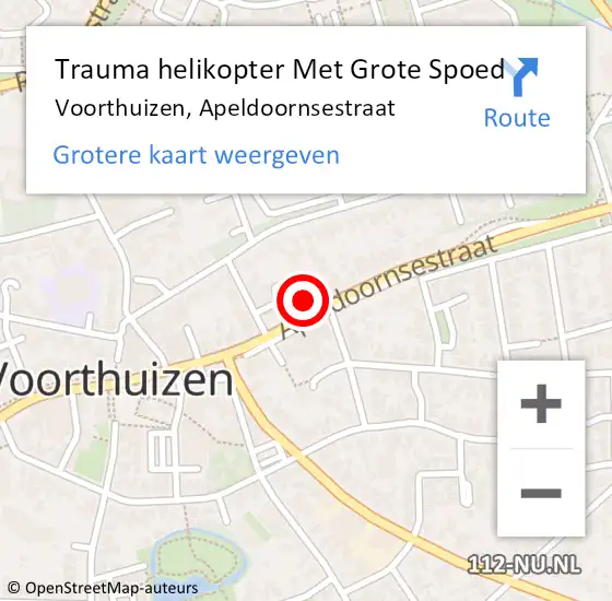 Locatie op kaart van de 112 melding: Trauma helikopter Met Grote Spoed Naar Voorthuizen, Apeldoornsestraat op 5 januari 2023 17:33