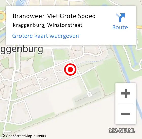 Locatie op kaart van de 112 melding: Brandweer Met Grote Spoed Naar Kraggenburg, Winstonstraat op 5 januari 2023 18:57