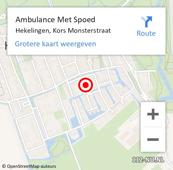 Locatie op kaart van de 112 melding: Ambulance Met Spoed Naar Hekelingen, Kors Monsterstraat op 5 januari 2023 18:58