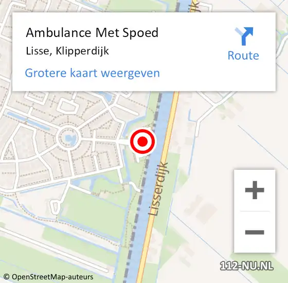 Locatie op kaart van de 112 melding: Ambulance Met Spoed Naar Lisse, Klipperdijk op 5 januari 2023 20:06