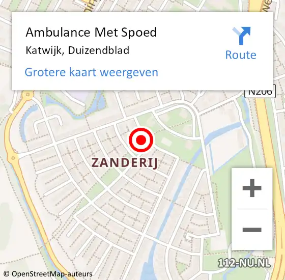 Locatie op kaart van de 112 melding: Ambulance Met Spoed Naar Katwijk, Duizendblad op 5 januari 2023 20:06