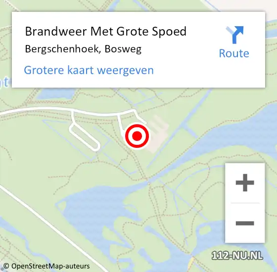 Locatie op kaart van de 112 melding: Brandweer Met Grote Spoed Naar Bergschenhoek, Bosweg op 5 januari 2023 21:41